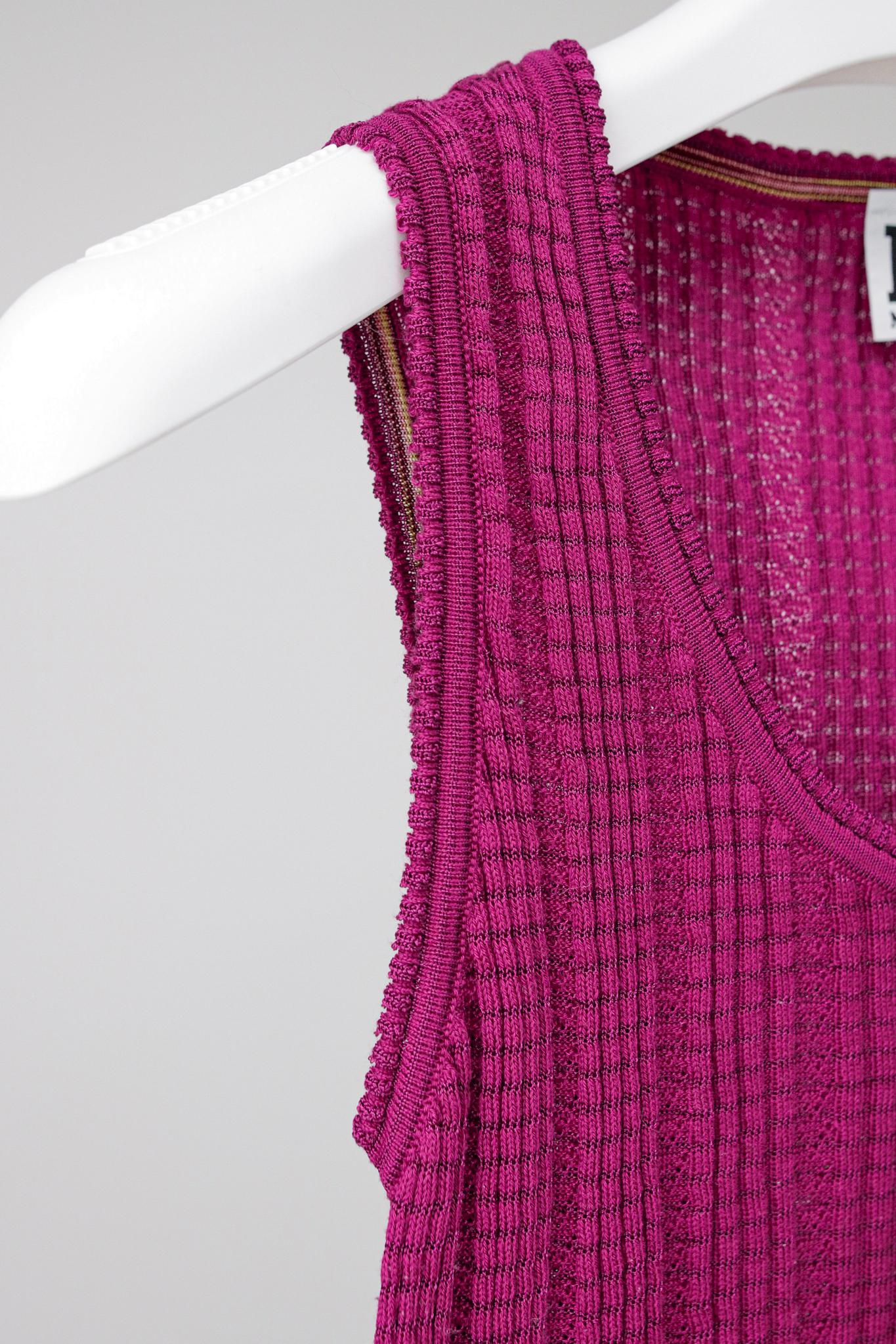 M Missoni Fuchsia Knit Tank