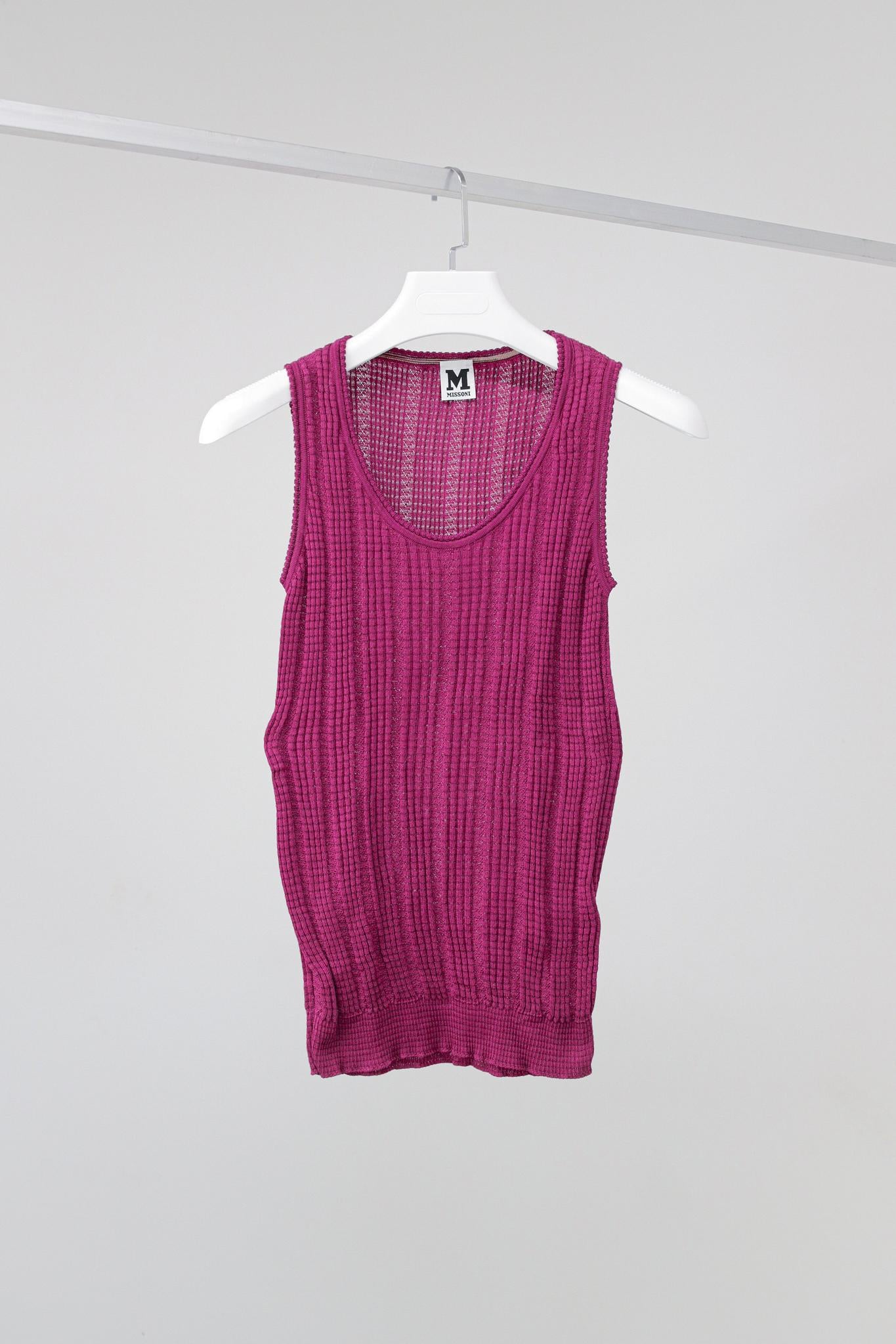 M Missoni Fuchsia Knit Tank