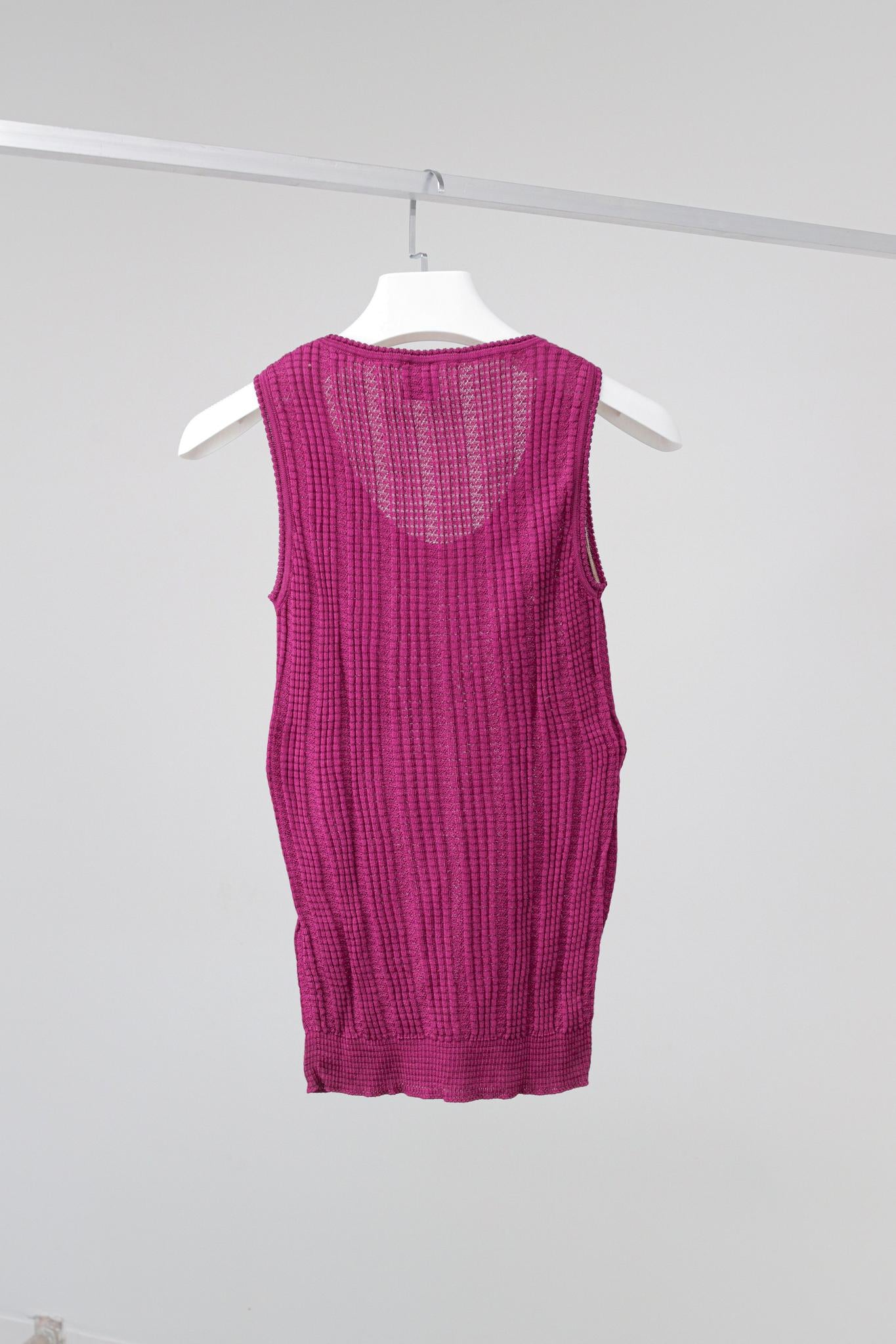 M Missoni Fuchsia Knit Tank