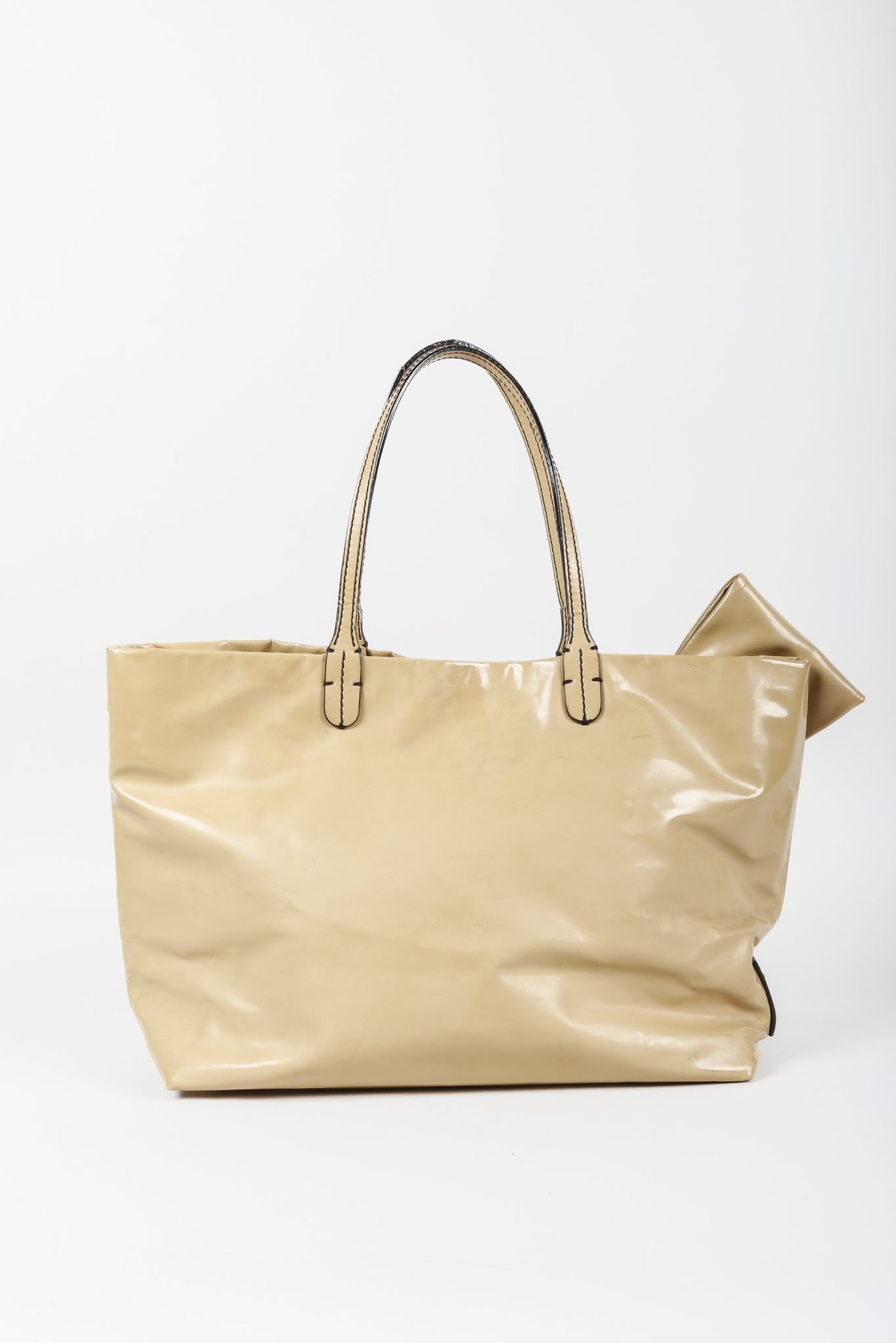 Valentino Nude Patent Leather Bow Tote