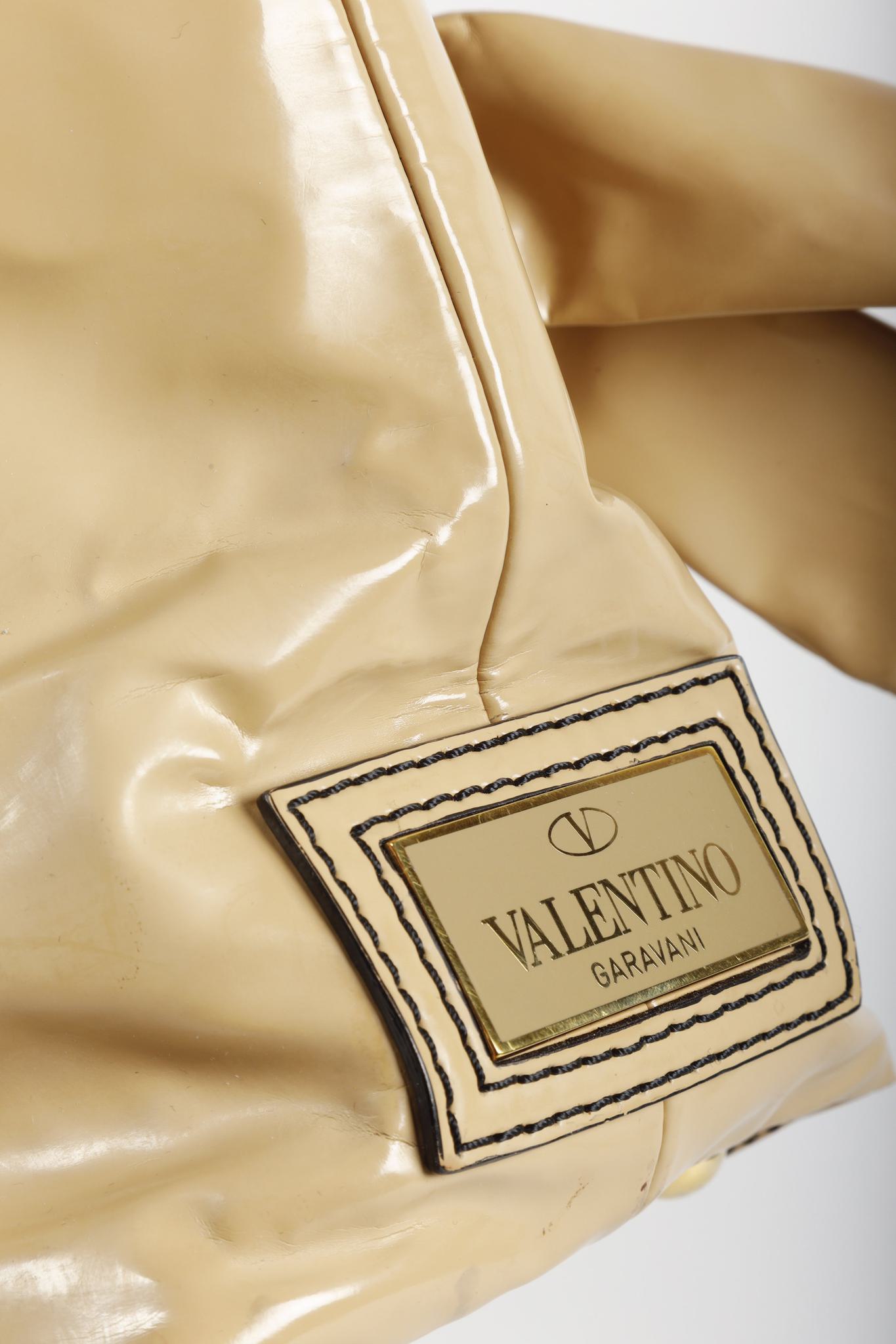 Valentino Nude Patent Leather Bow Tote