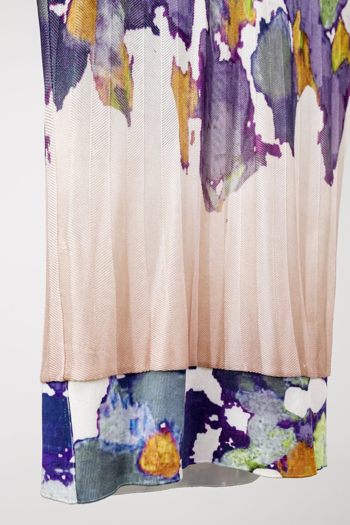 Etro Abstract Purple Knit Tunic Blouse