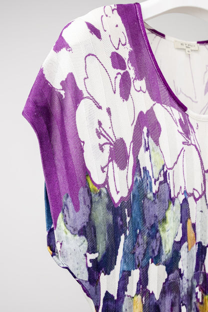 Etro Abstract Purple Knit Tunic Blouse
