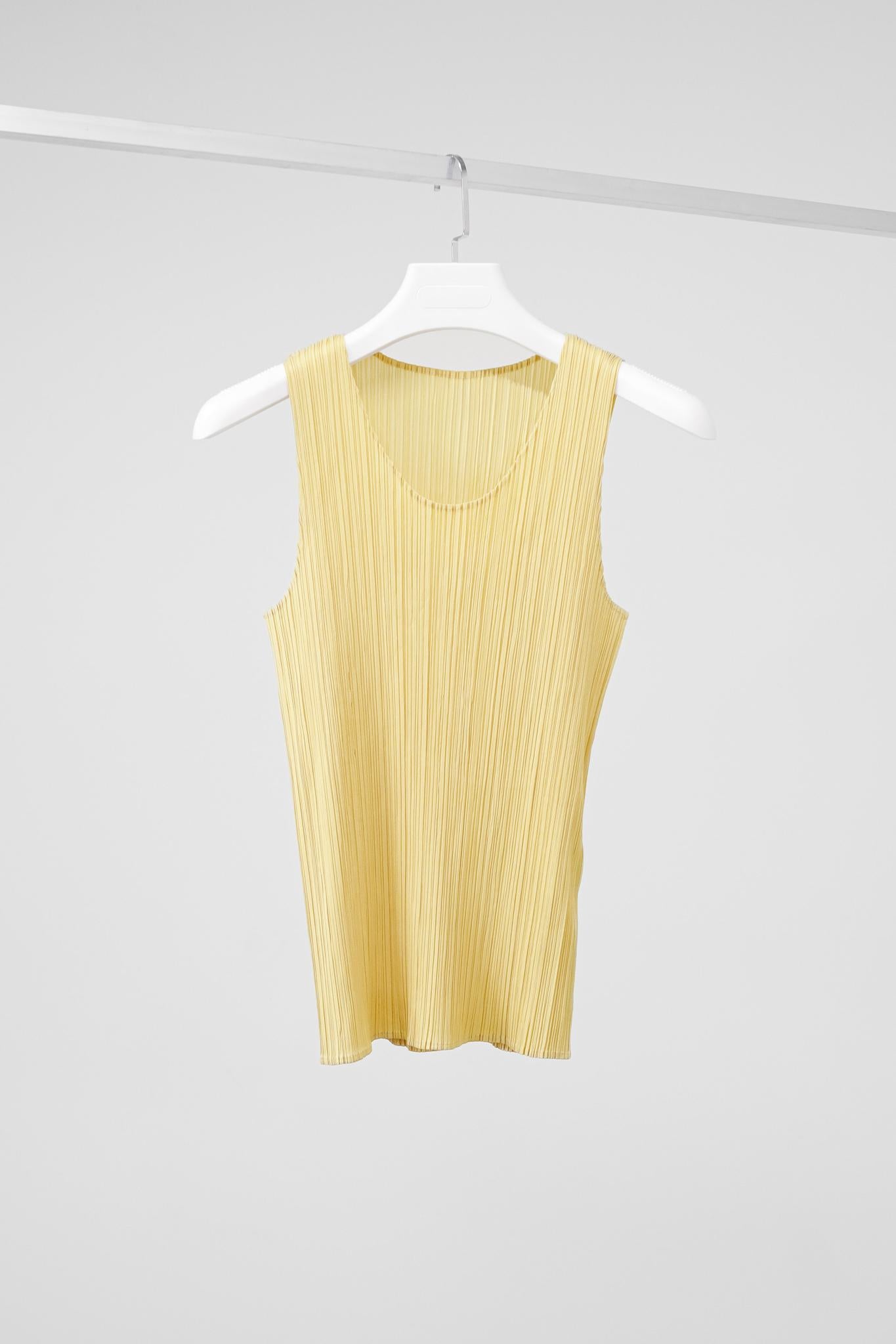 Issey Miyake Pleats Please Yellow Tank