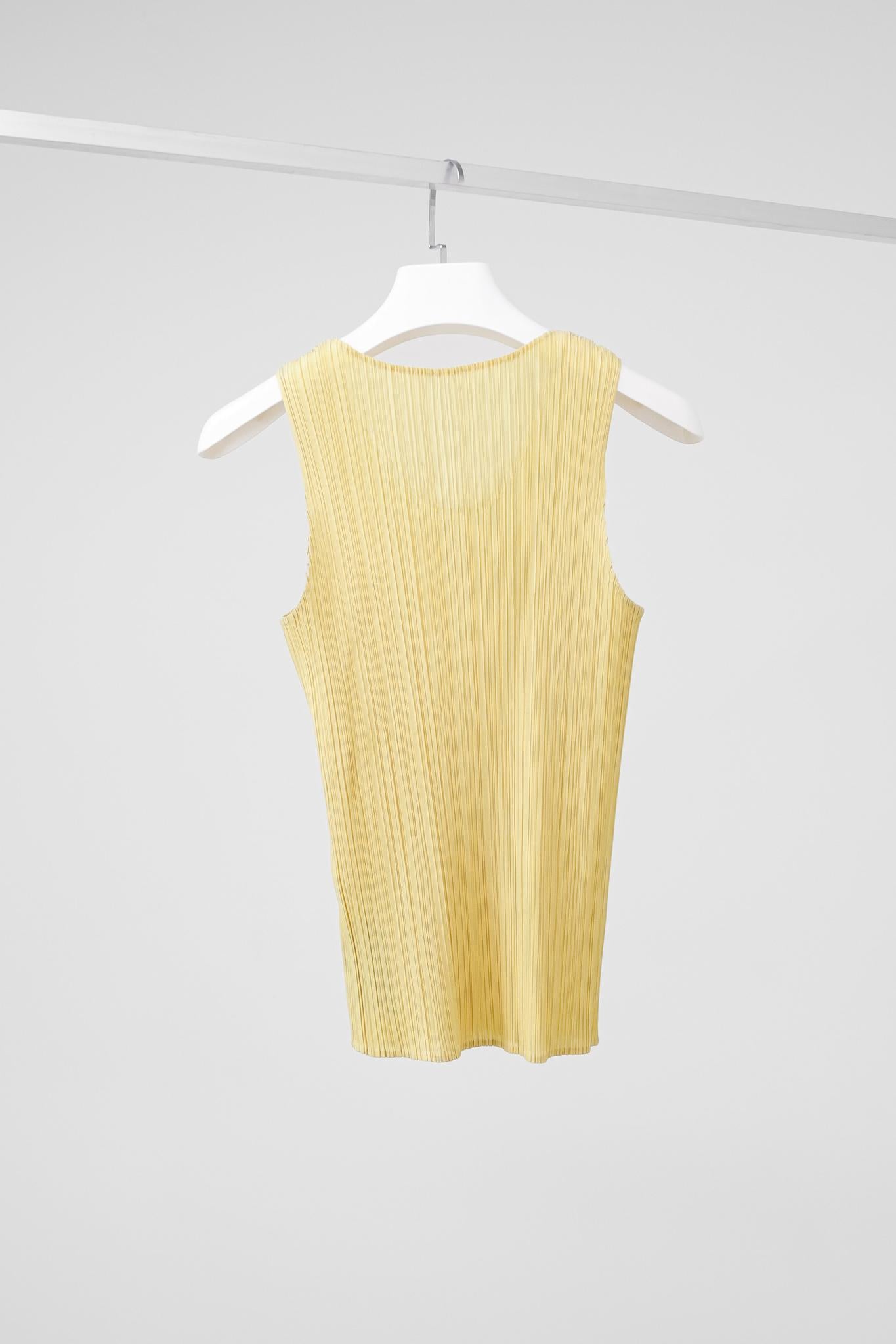 Issey Miyake Pleats Please Yellow Tank