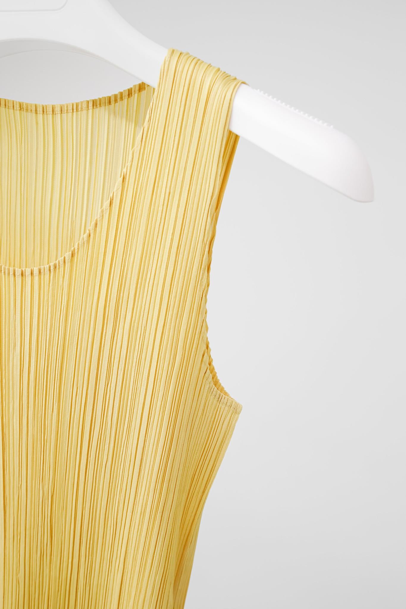 Issey Miyake Pleats Please Yellow Tank