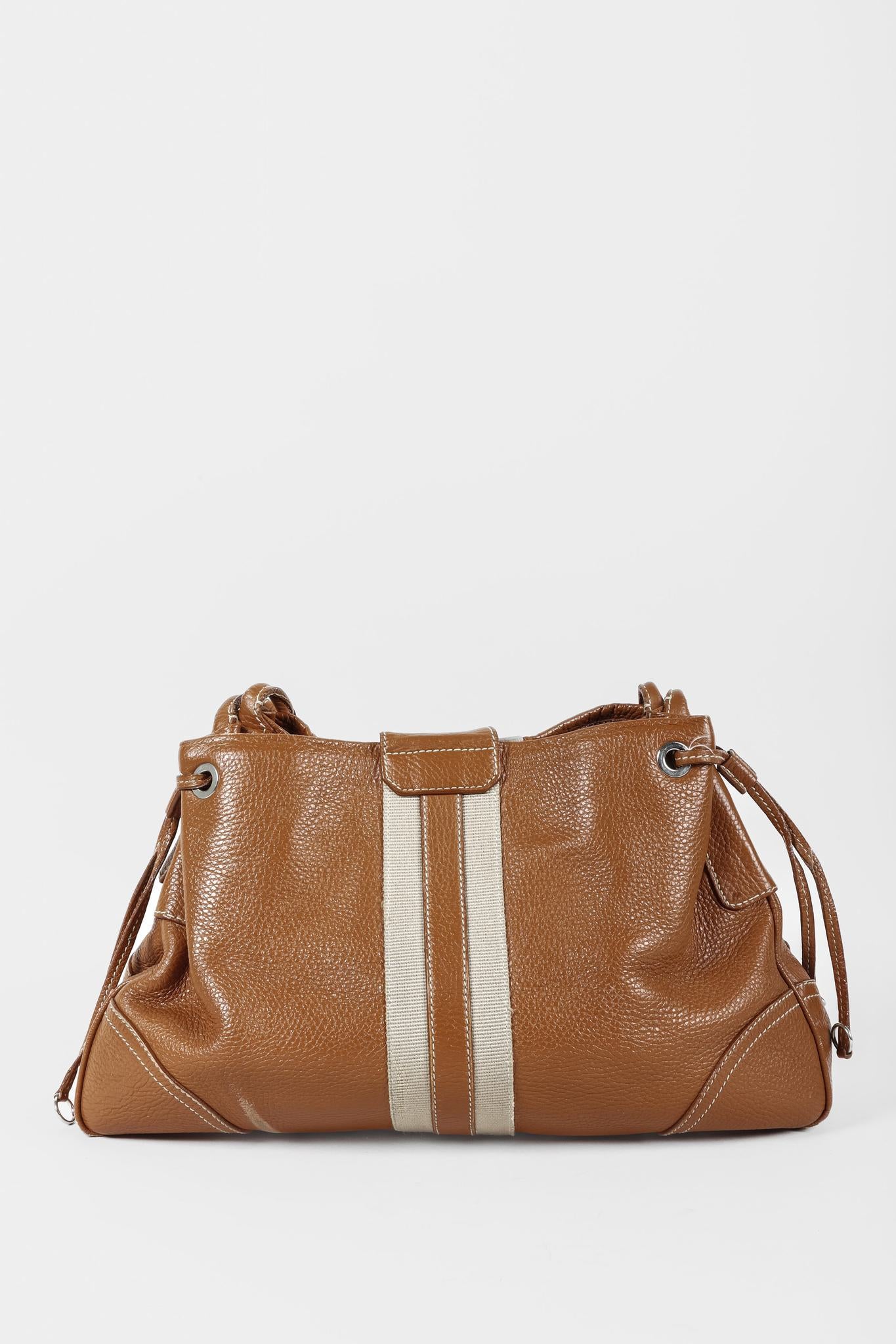 Prada Leather Buckle Hobo Bag