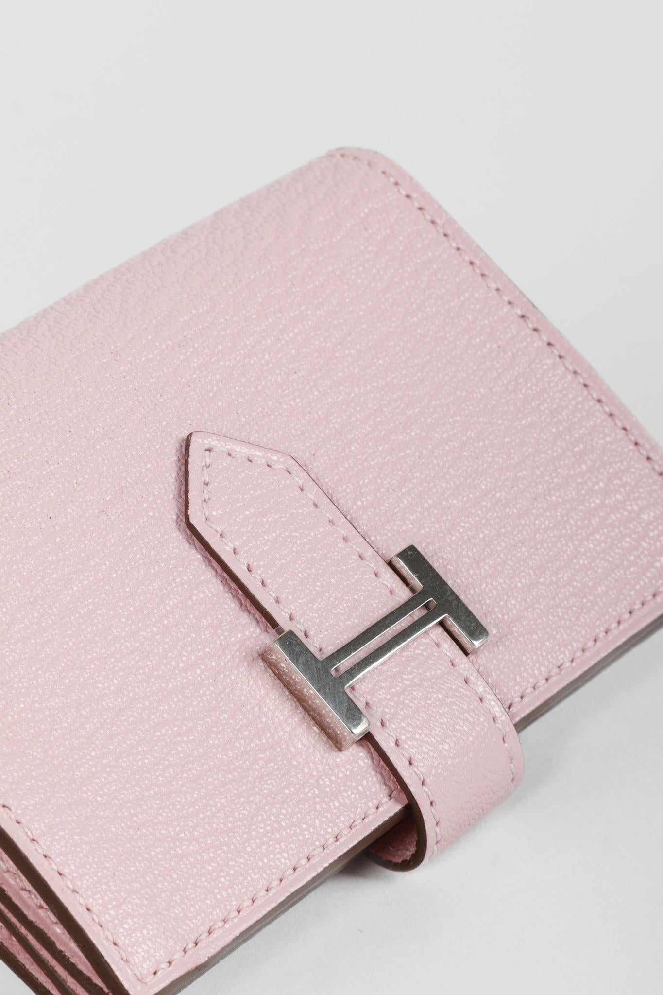 Hermès Rose Sakura Bearn Card Holder