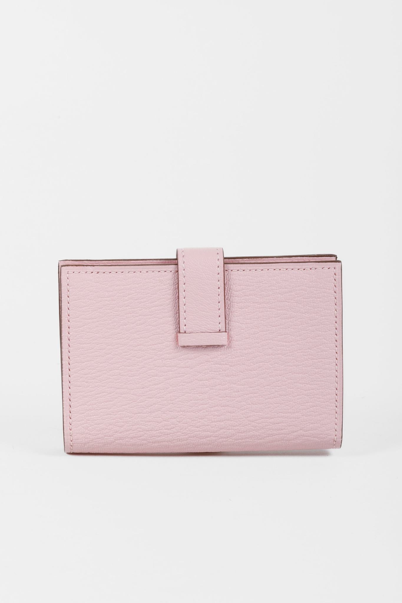 Hermès Rose Sakura Bearn Card Holder