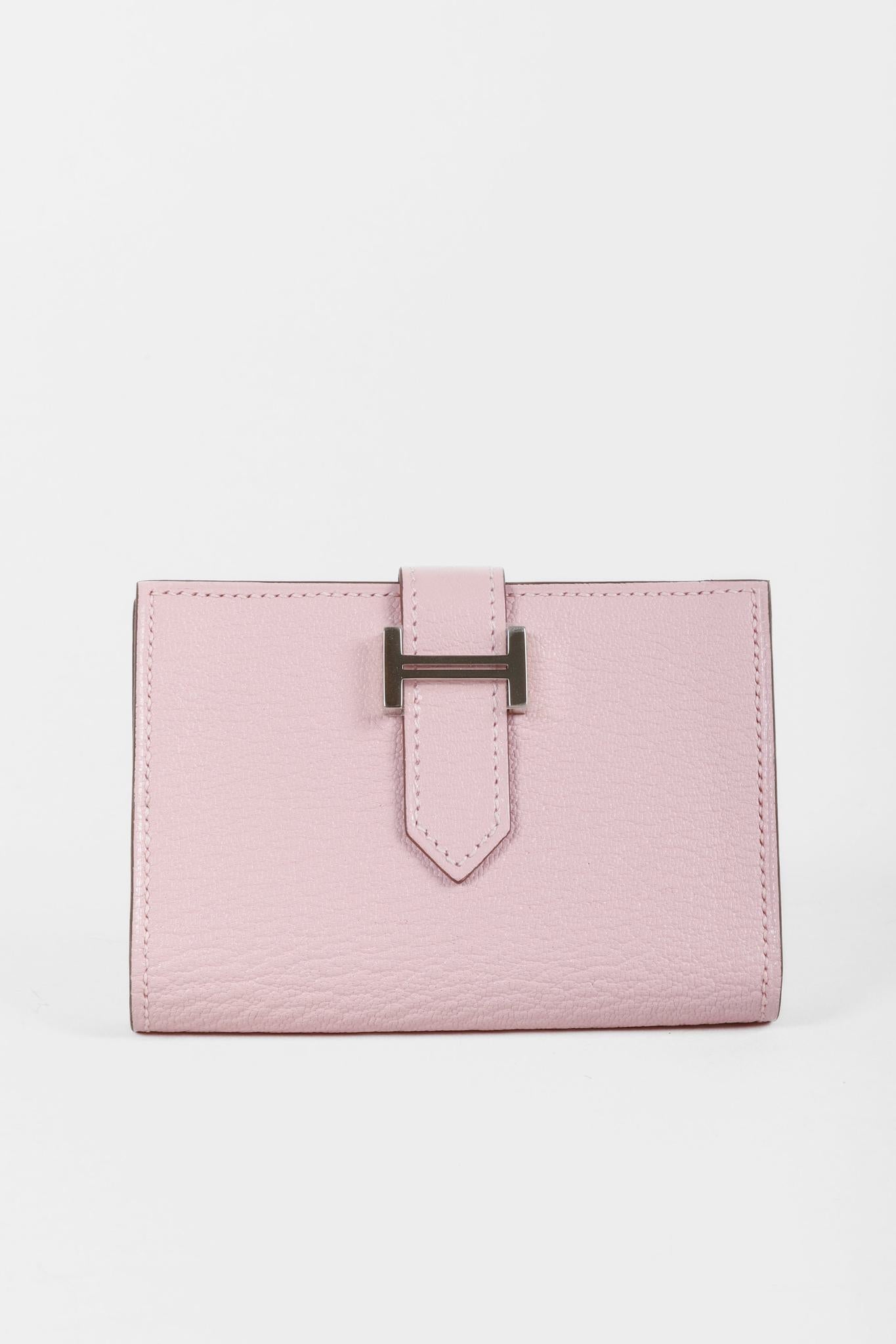 Hermès Rose Sakura Bearn Card Holder