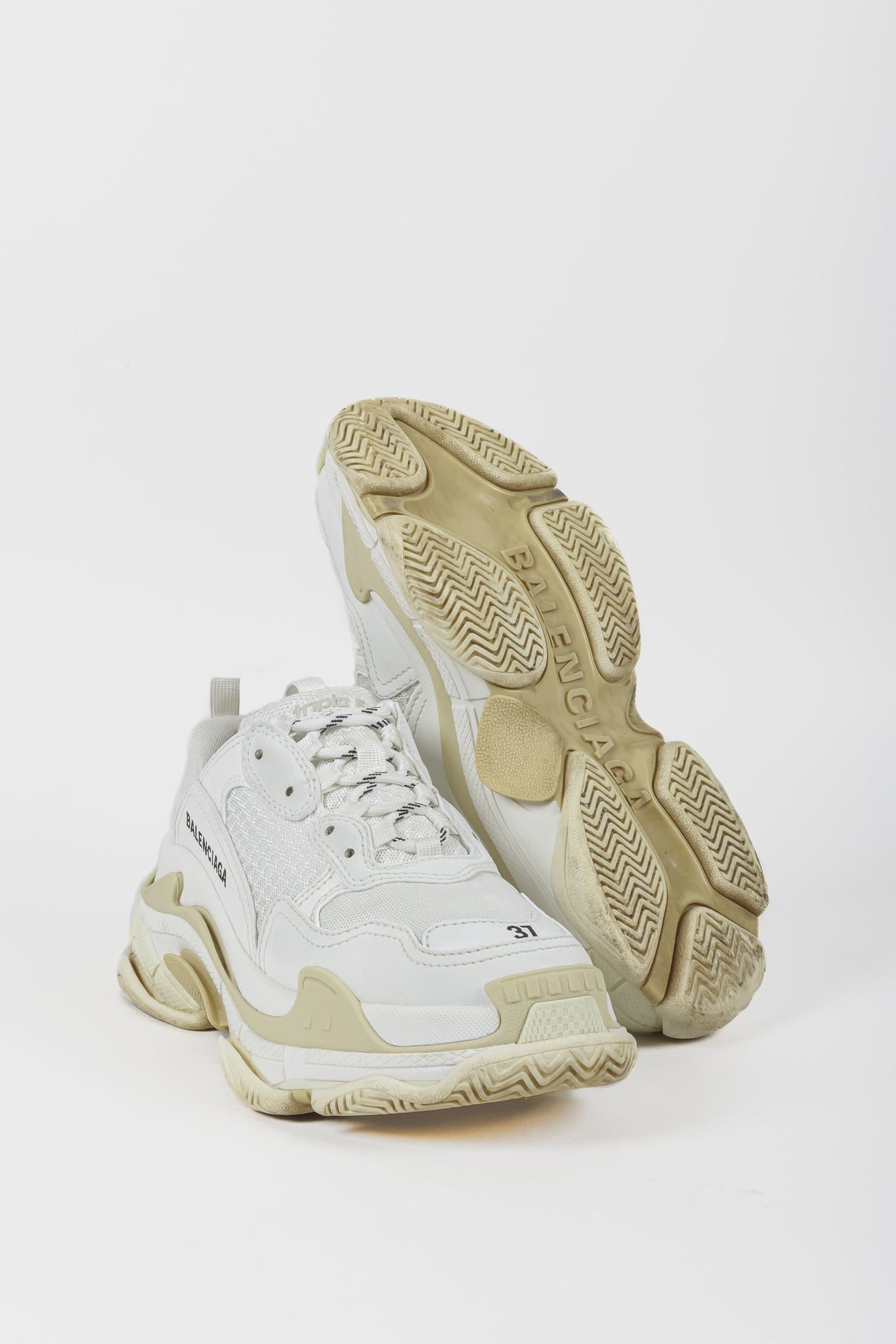 Balenciaga White Triple S Sneakers