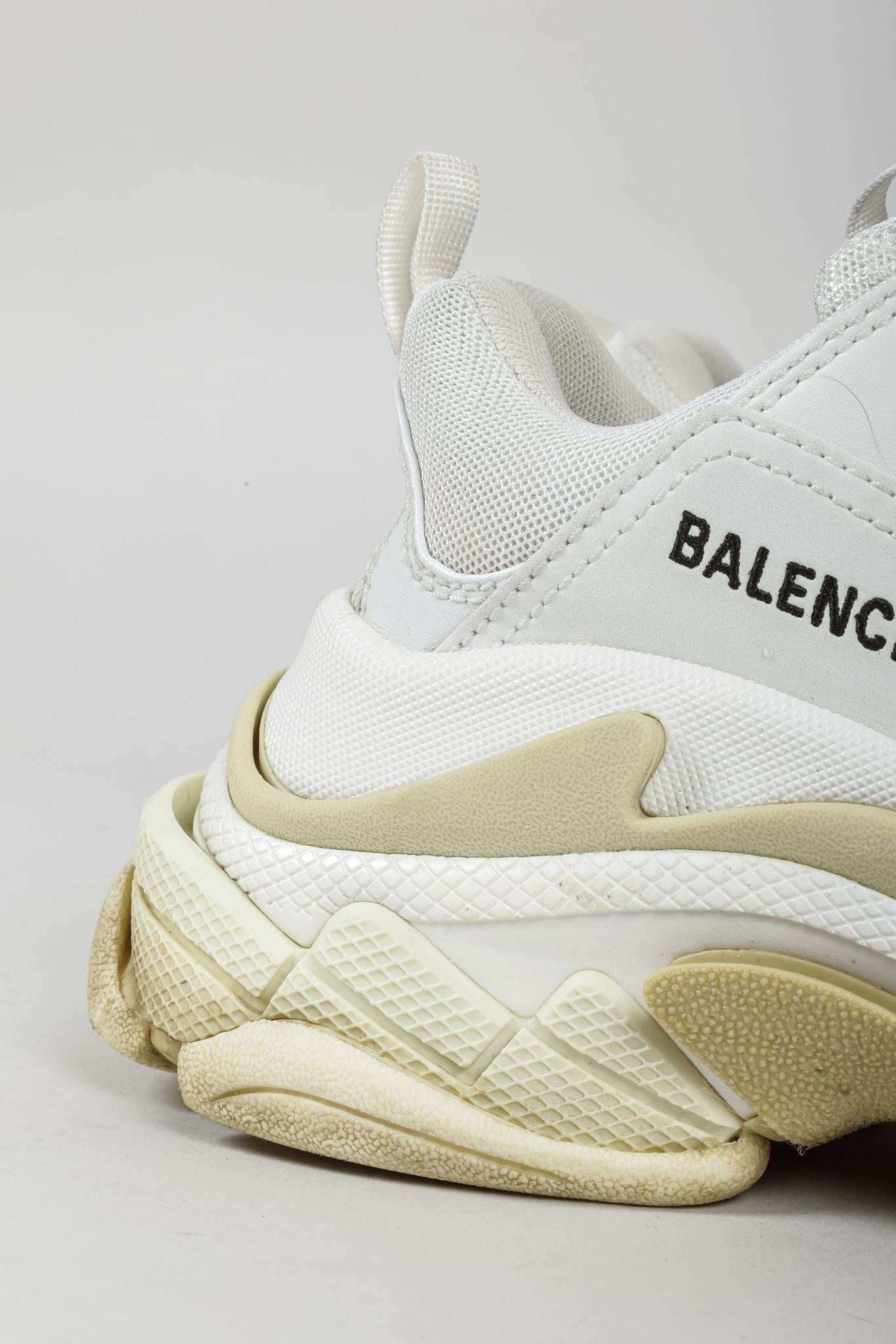 Balenciaga White Triple S Sneakers