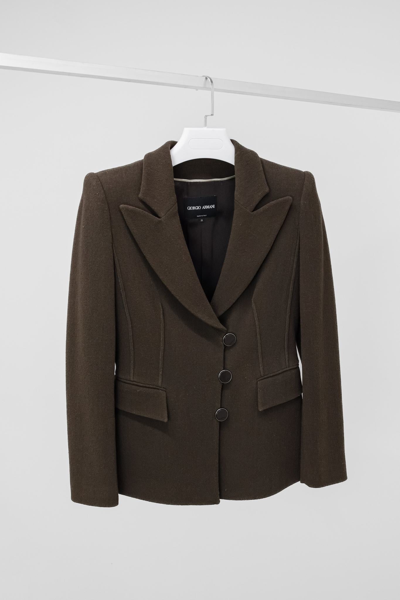 Giorgio Armani Brown Wool Blazer