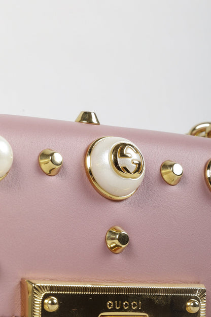 Gucci Pink Pearl Studded Padlock Bag