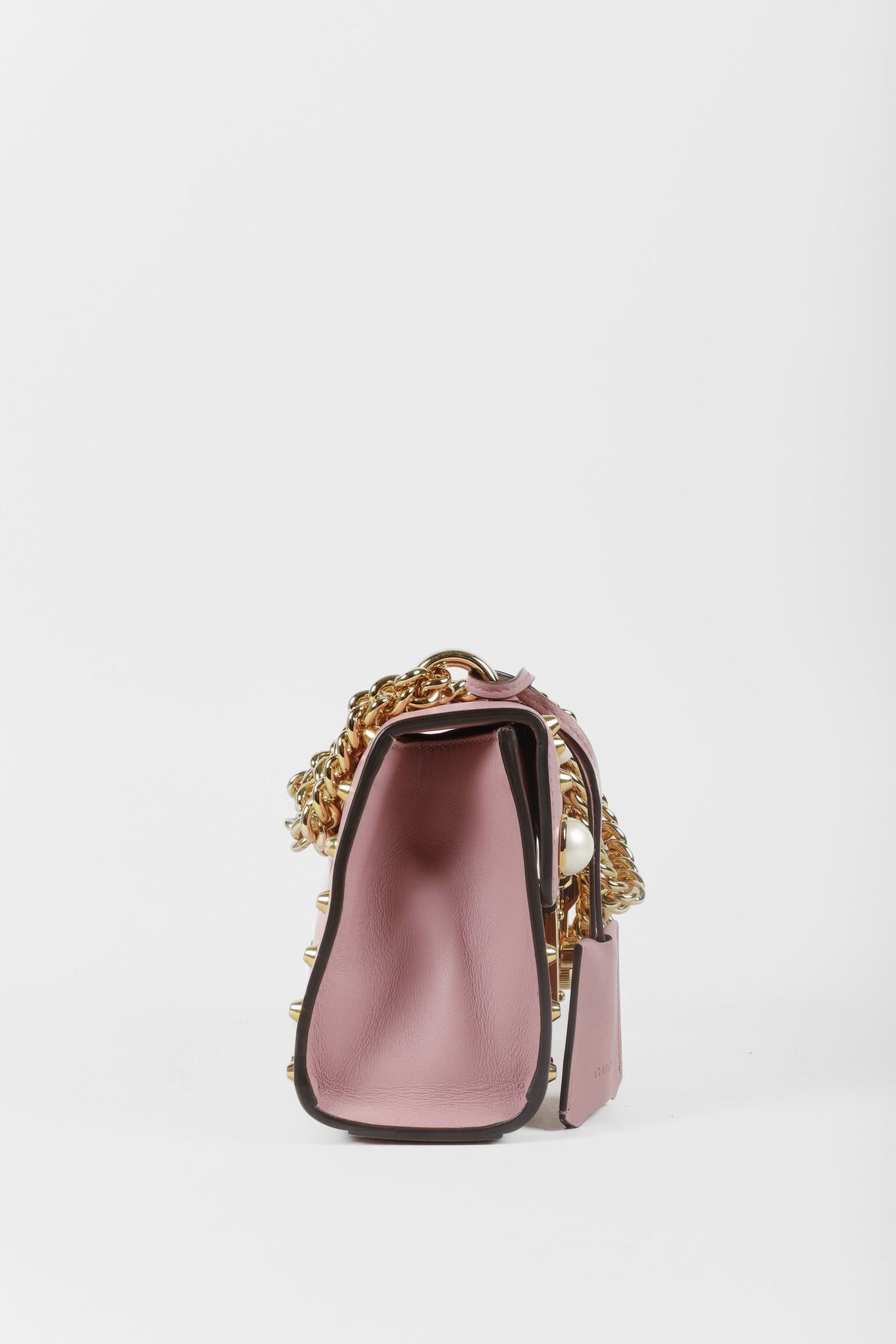 Gucci Pink Pearl Studded Padlock Bag