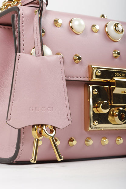 Gucci Pink Pearl Studded Padlock Bag