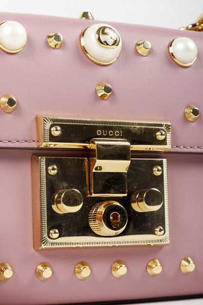 Gucci Pink Pearl Studded Padlock Bag