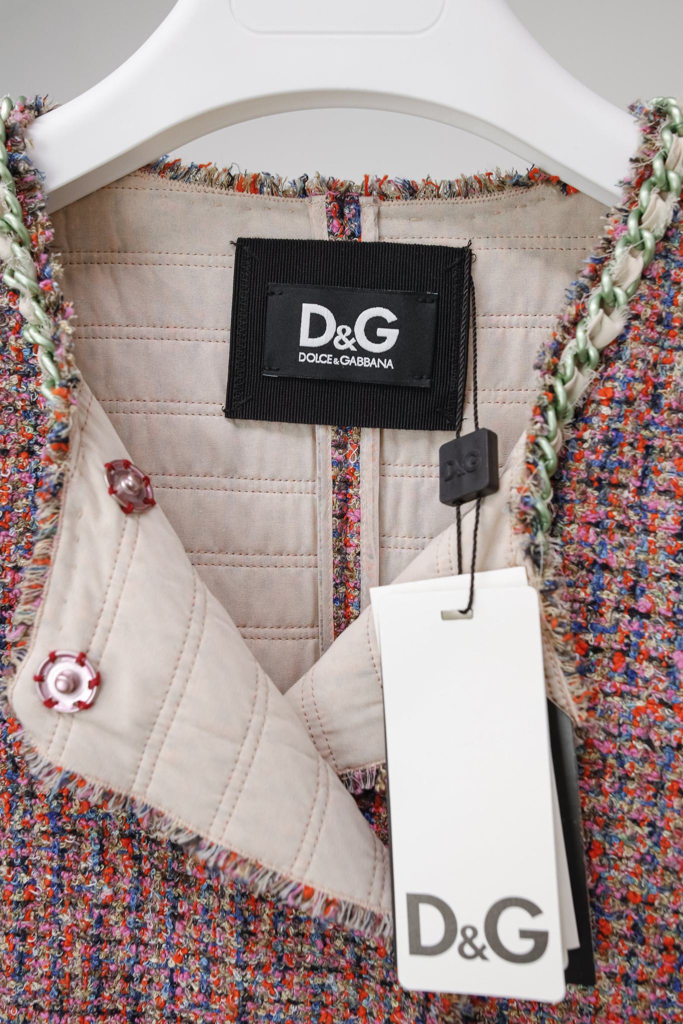 Dolce & Gabbana Pink Tweed Jacket