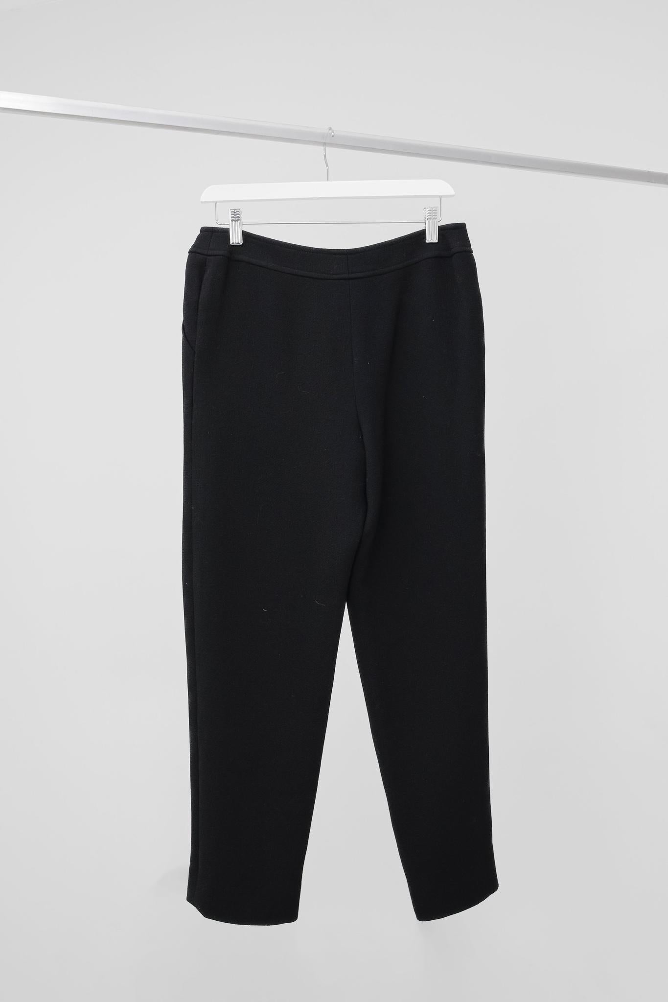 Chanel Vintage 97A Black Wool Crepe Trousers – Blogger Armoire Chanel Vintage 97A Black Wool Crepe Trousers – Blogger Armoire