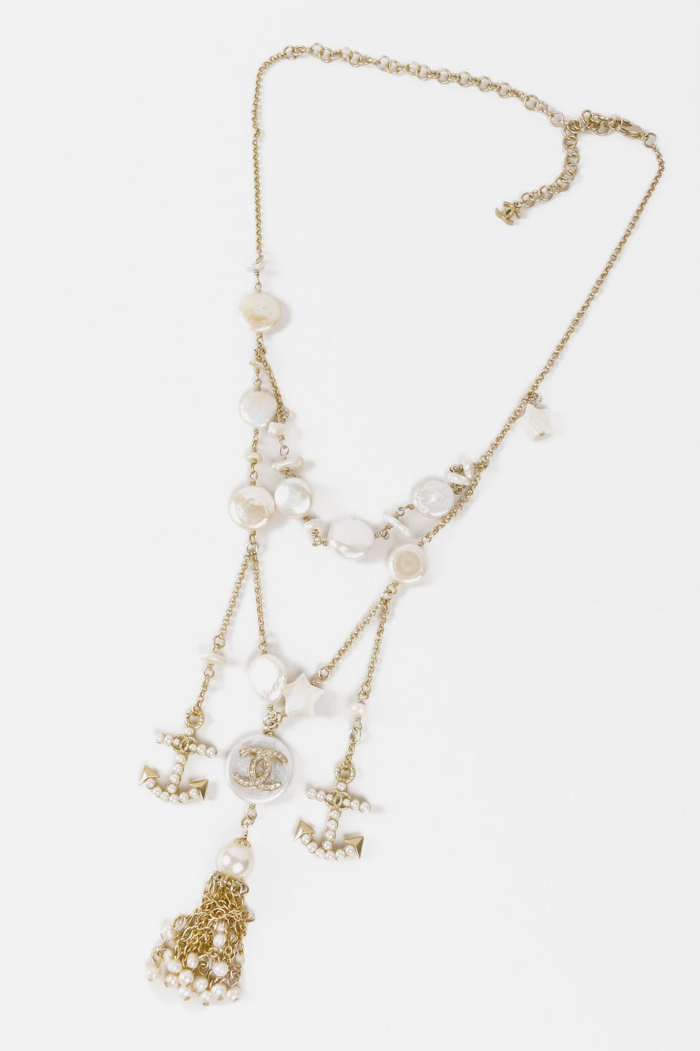 Chanel A18 Pearl Star CC Anchor Necklace