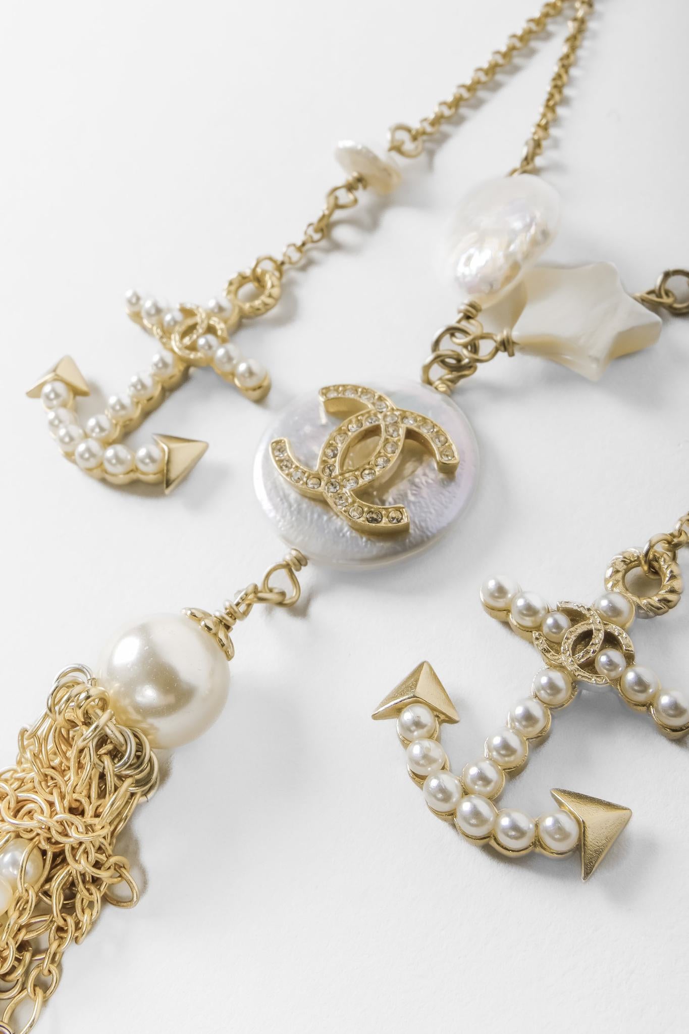 Chanel A18 Pearl Star CC Anchor Necklace