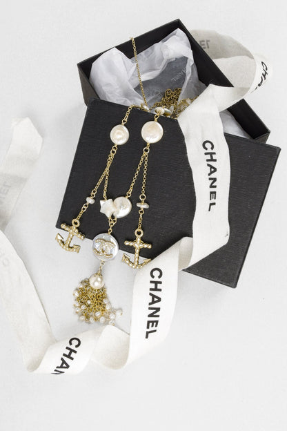 Chanel A18 Pearl Star CC Anchor Necklace