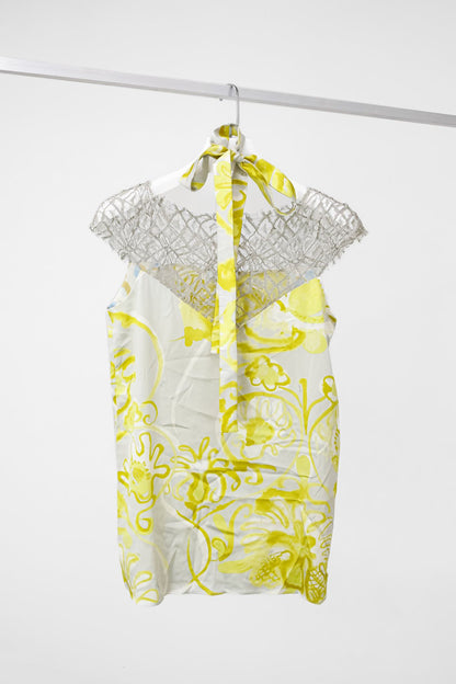 Emilio Pucci Printed Silk And Lace Top