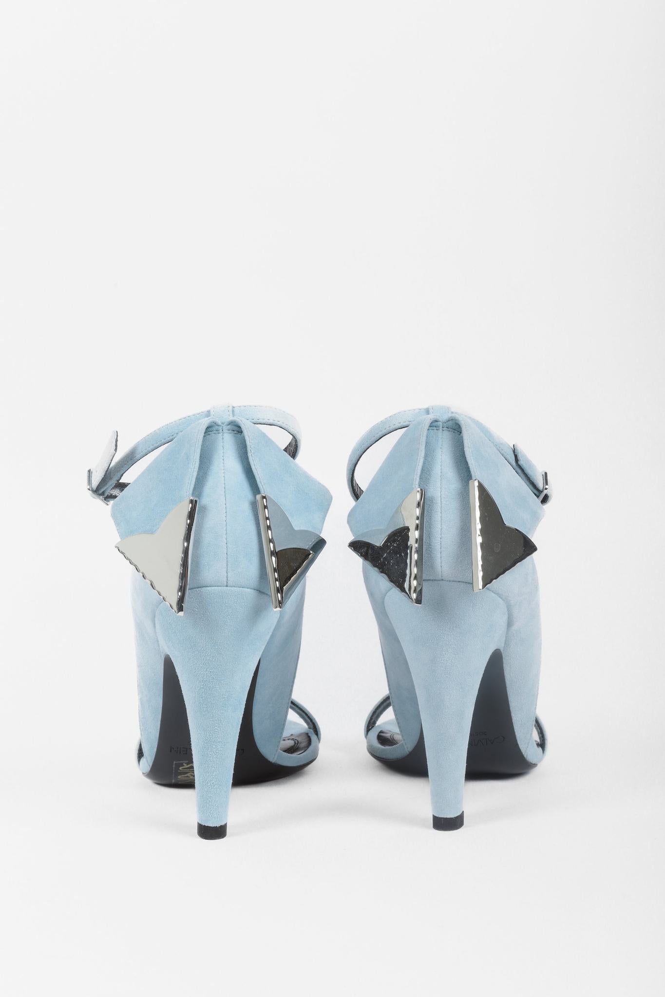 Calvin Klein 205W39NYC Blue Suede Letitia Sandals