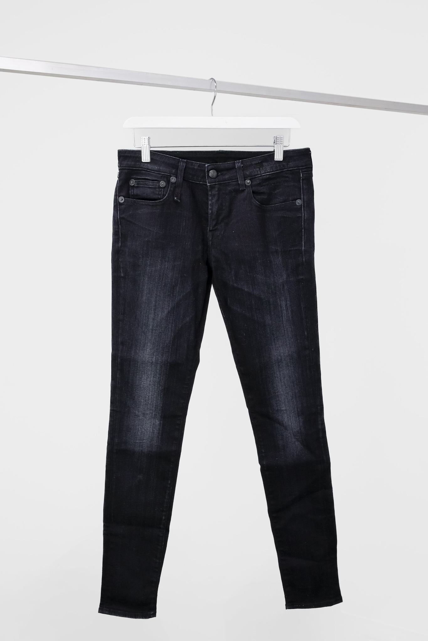 R13 Faded Black Skinny Jeans
