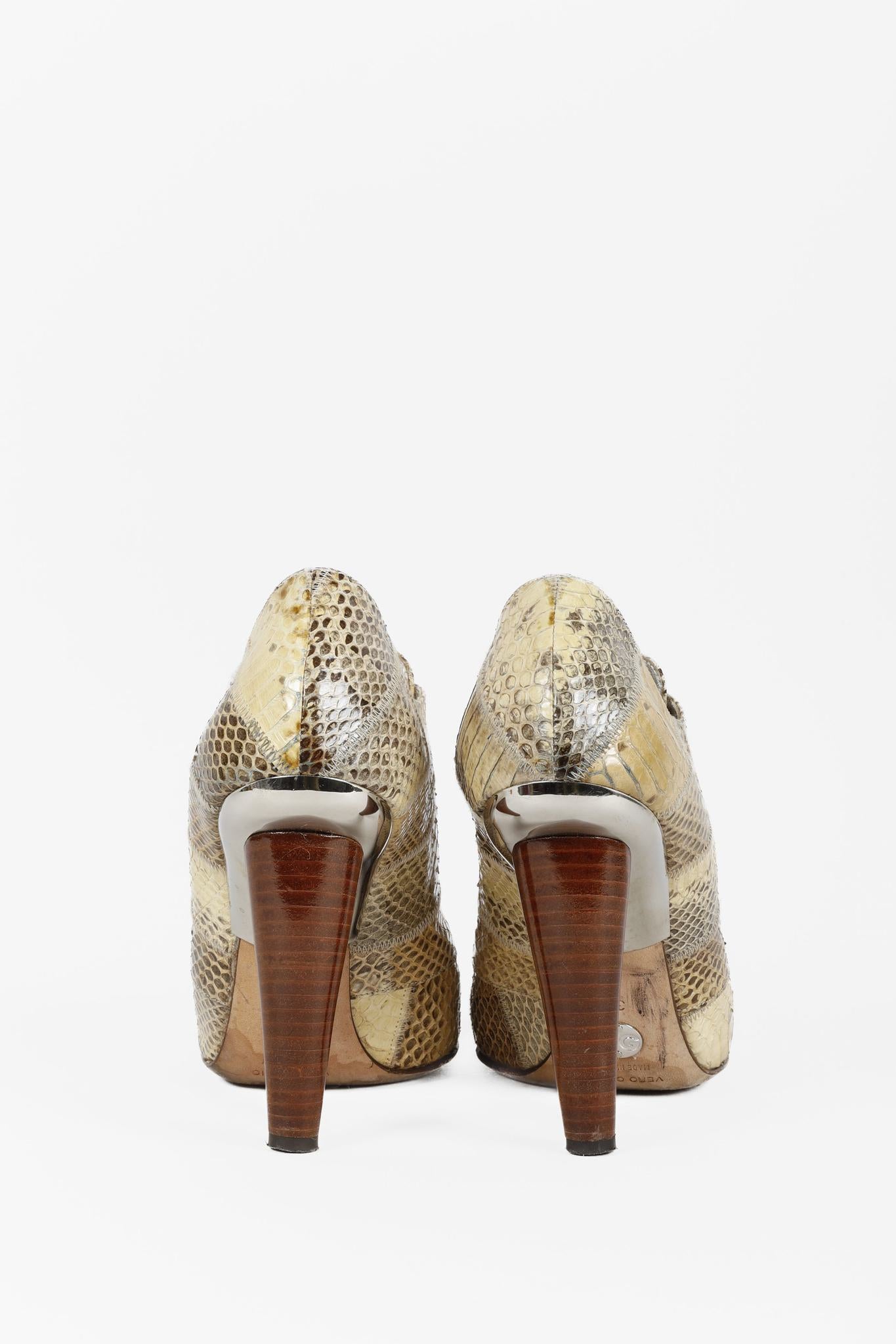 Dolce & Gabbana Alligator Peep-Toe Lace-Ups