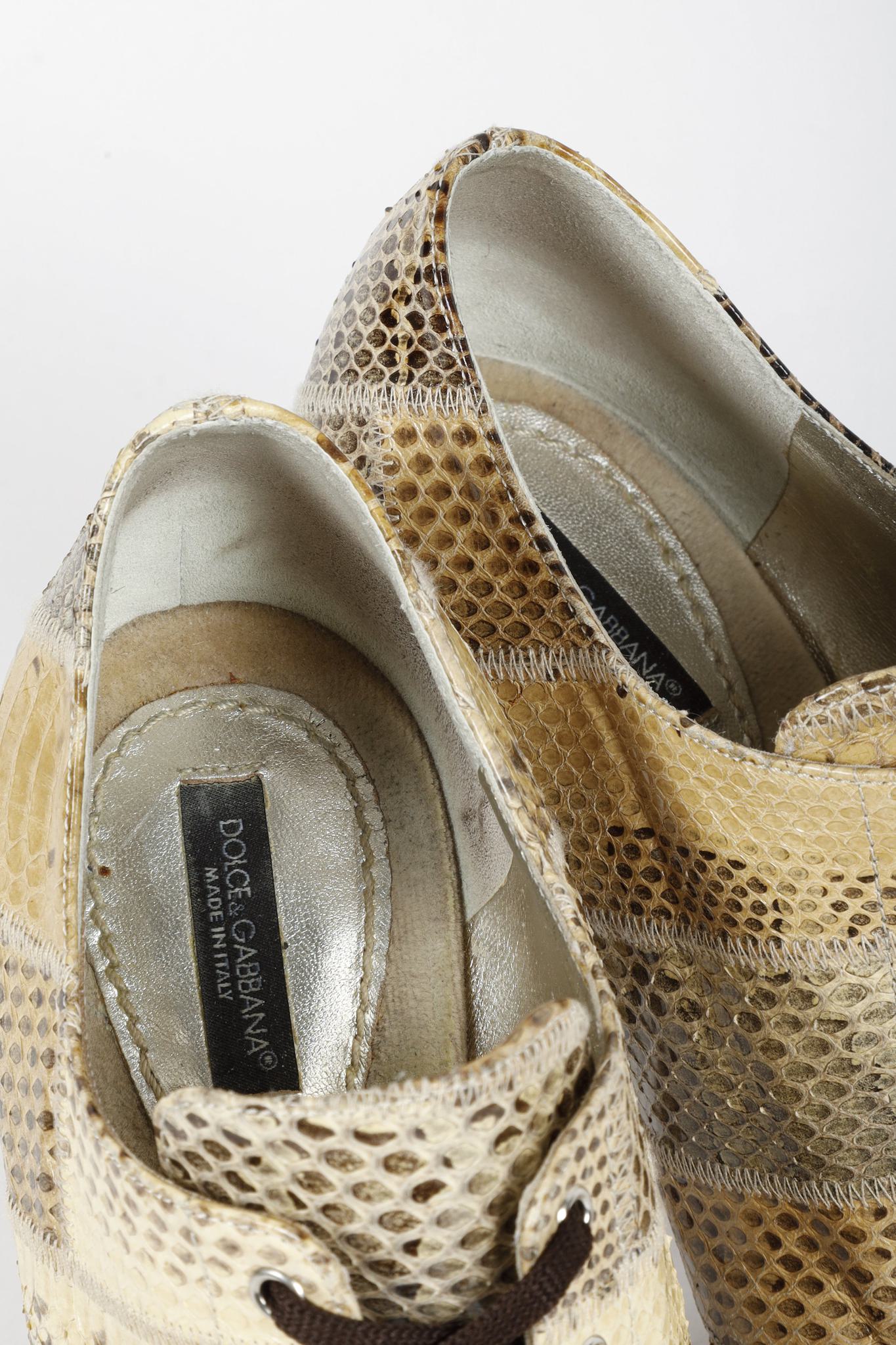 Dolce & Gabbana Alligator Peep-Toe Lace-Ups