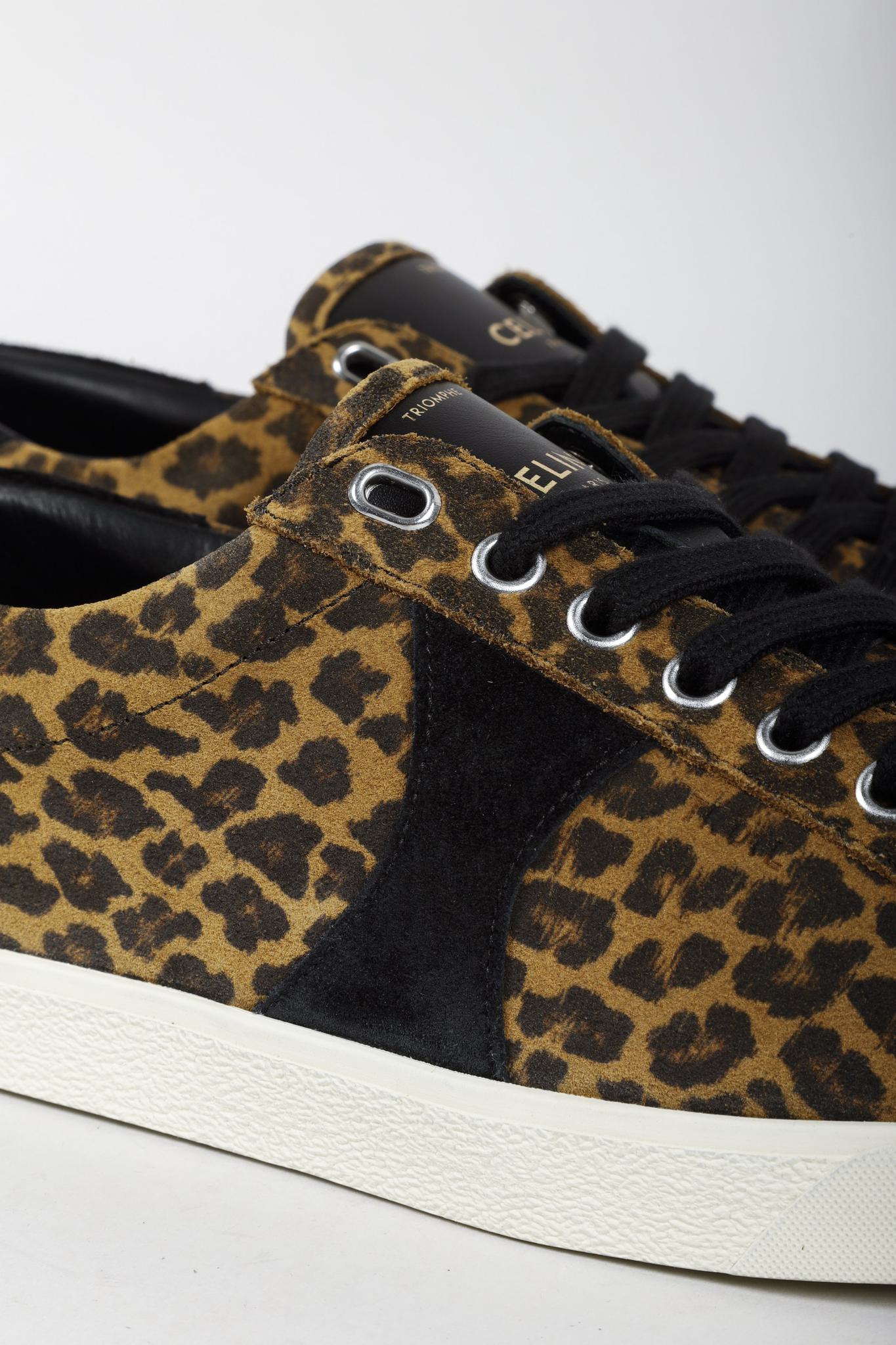 Celine Triomphe Leopard Low-Top Sneakers