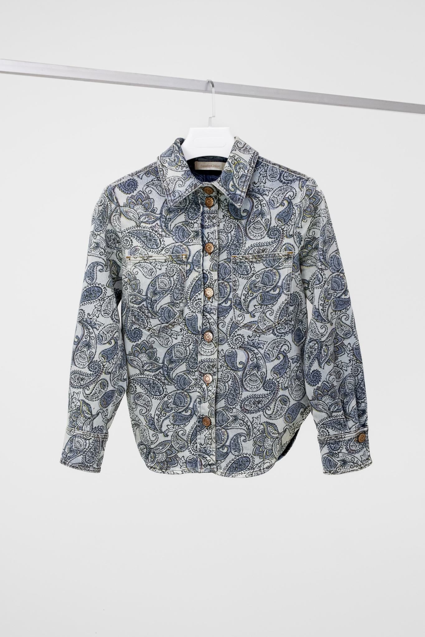 See By Chloe PF/19 Paisley Denim Shirt Jacket