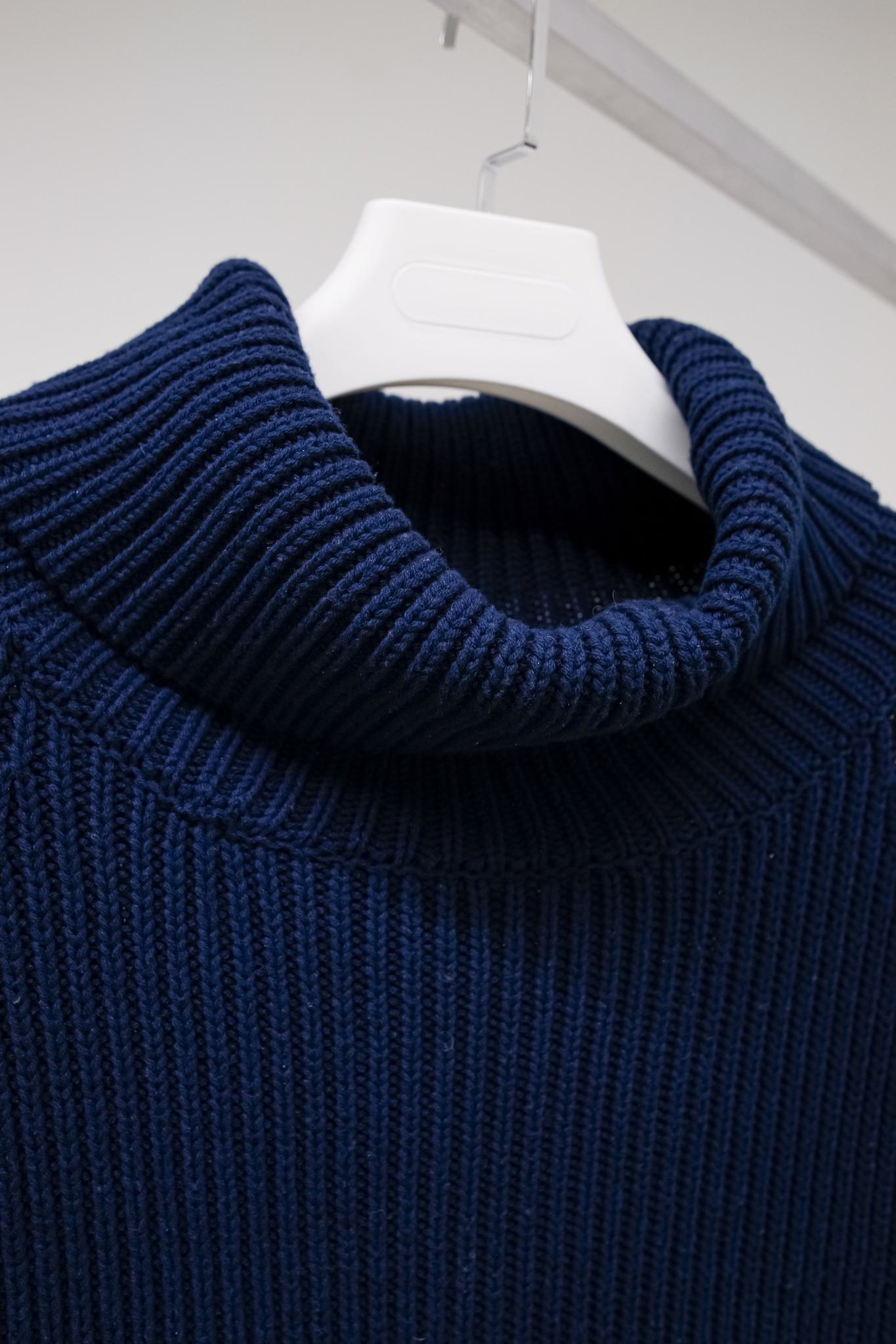 Jil Sander Cropped Knit Colour Block Turtleneck