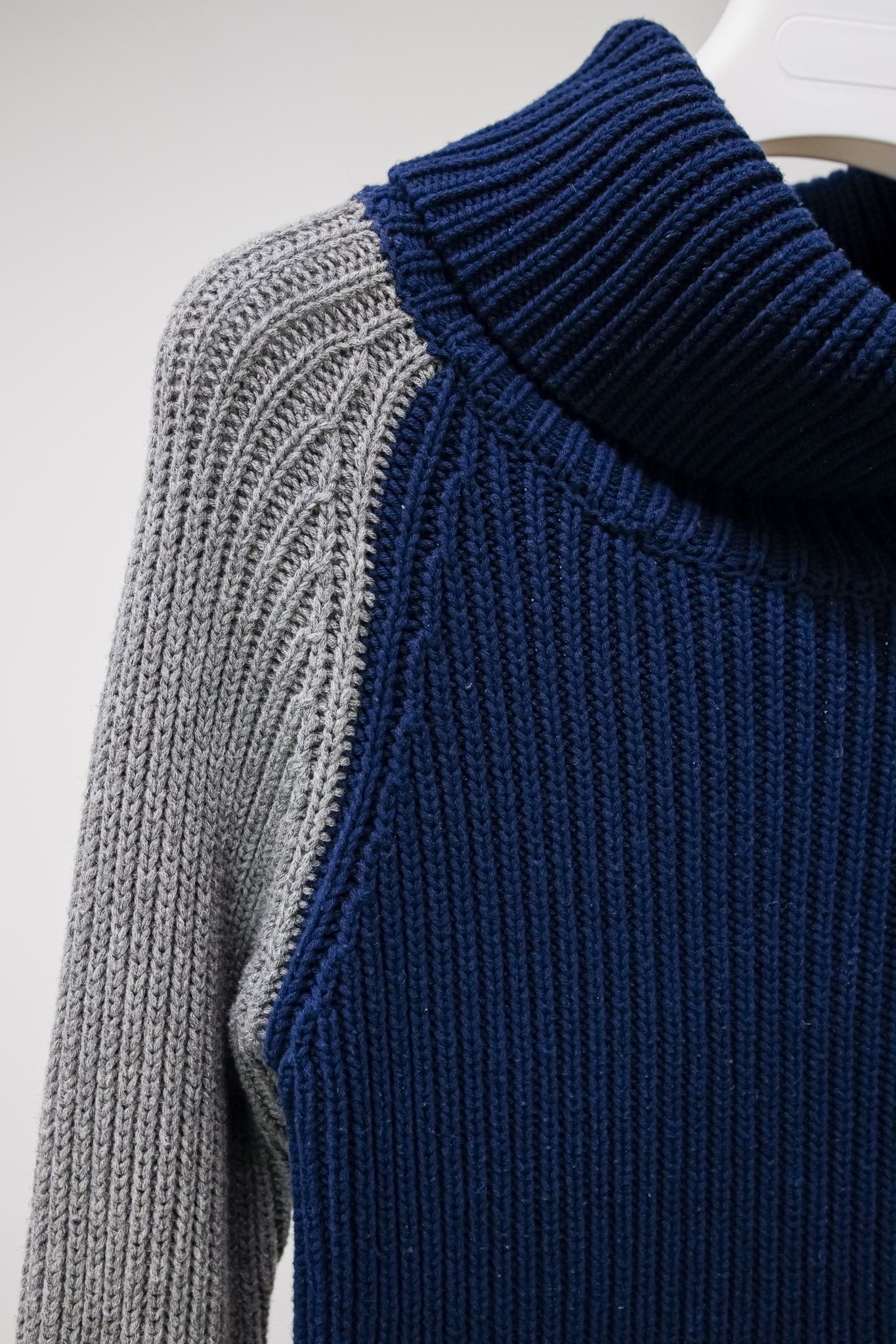 Jil Sander Cropped Knit Colour Block Turtleneck