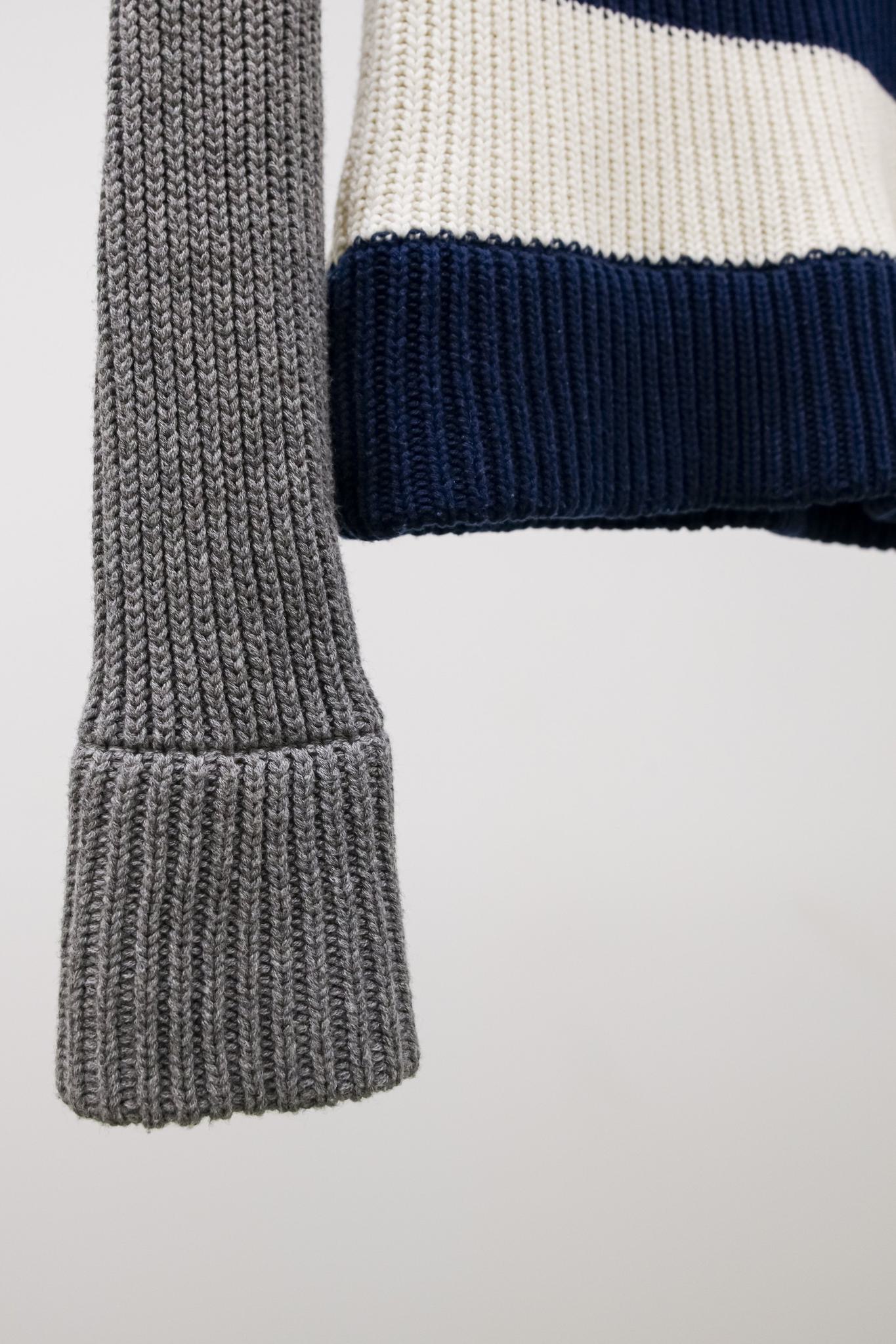 Jil Sander Cropped Knit Colour Block Turtleneck