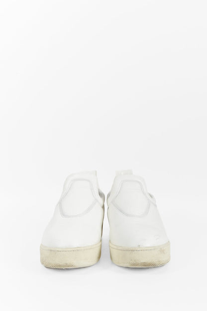 Celine White Leather Slip-On Sneakers