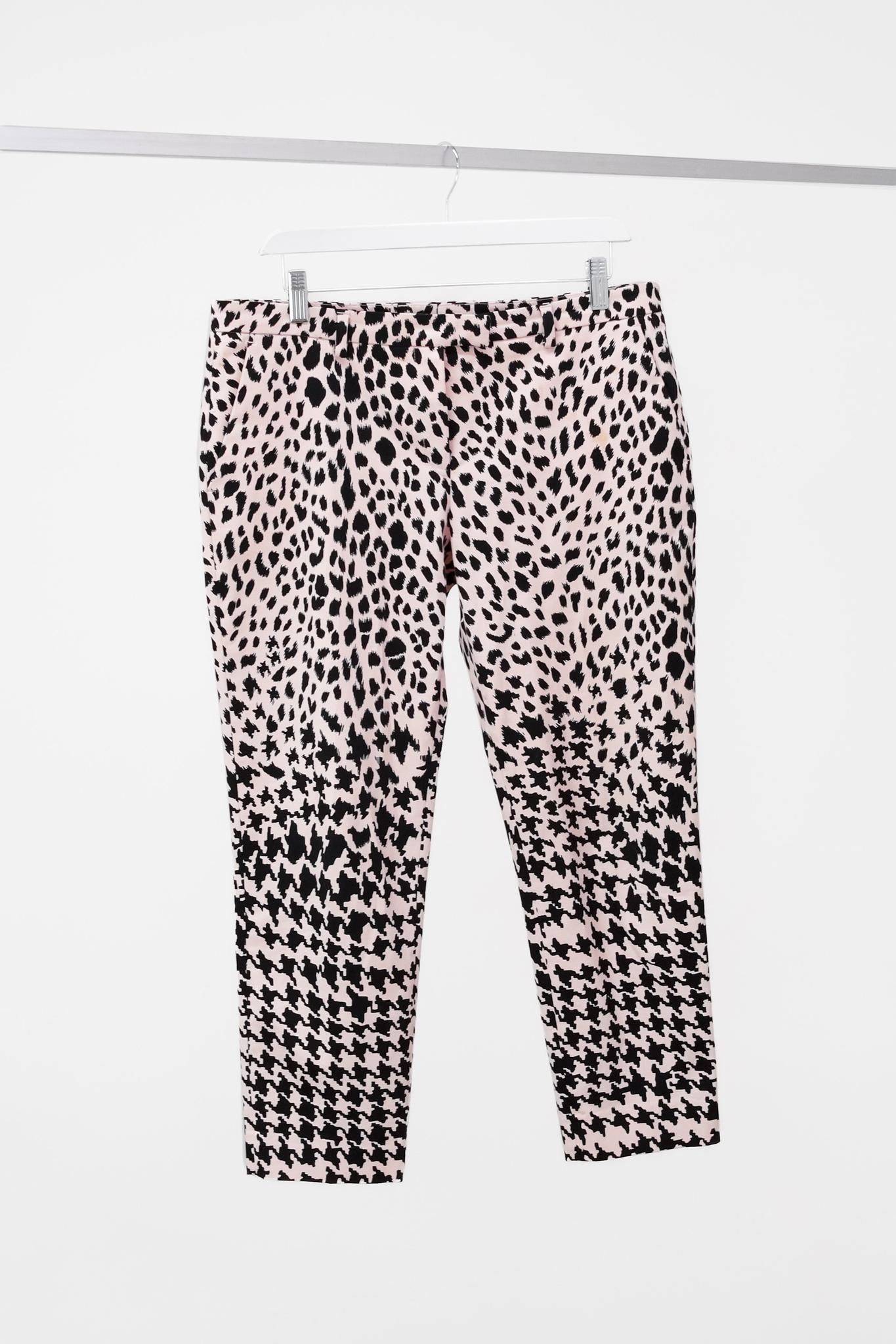 Alexander McQueen Blush Cheetah Houndstooth Trousers