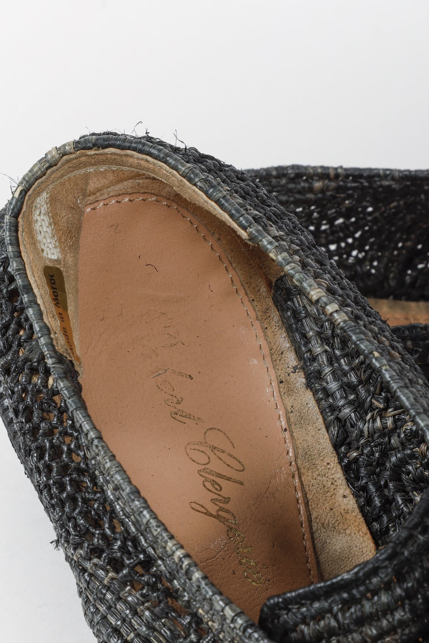 Robert Clergerie Black Pinto Woven Raffia Oxfords