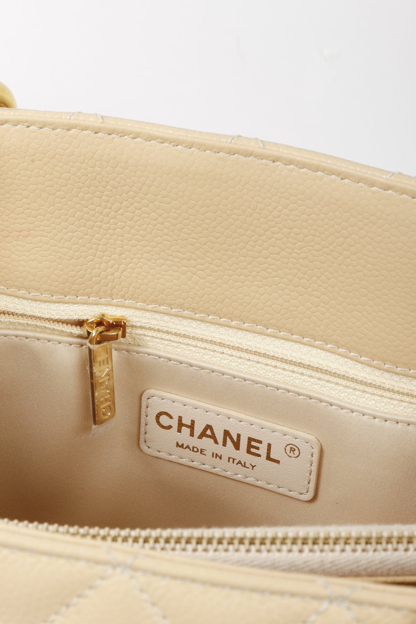 Chanel Beige Caviar Grand Shopping Tote GST GHW