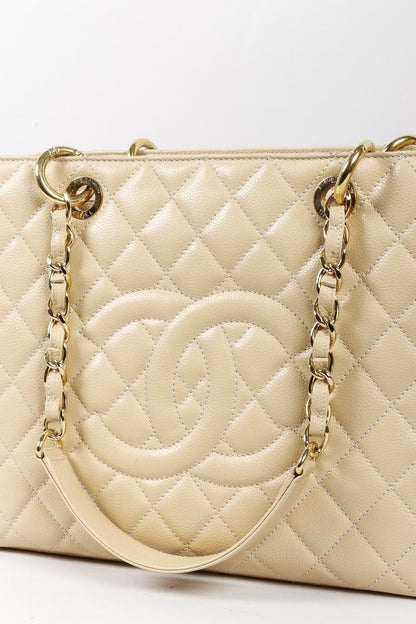 Chanel Beige Caviar Grand Shopping Tote GST GHW