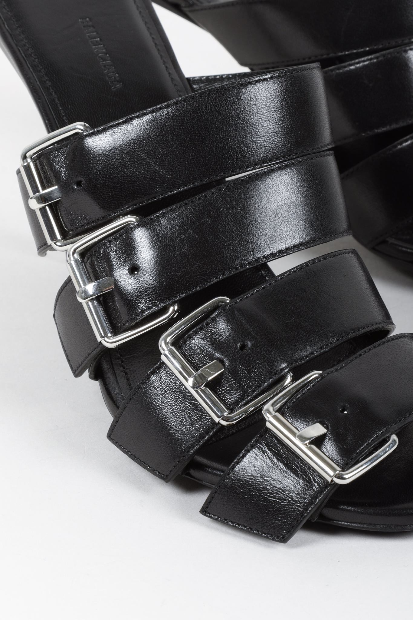 Balenciaga Black Buckle Sandals