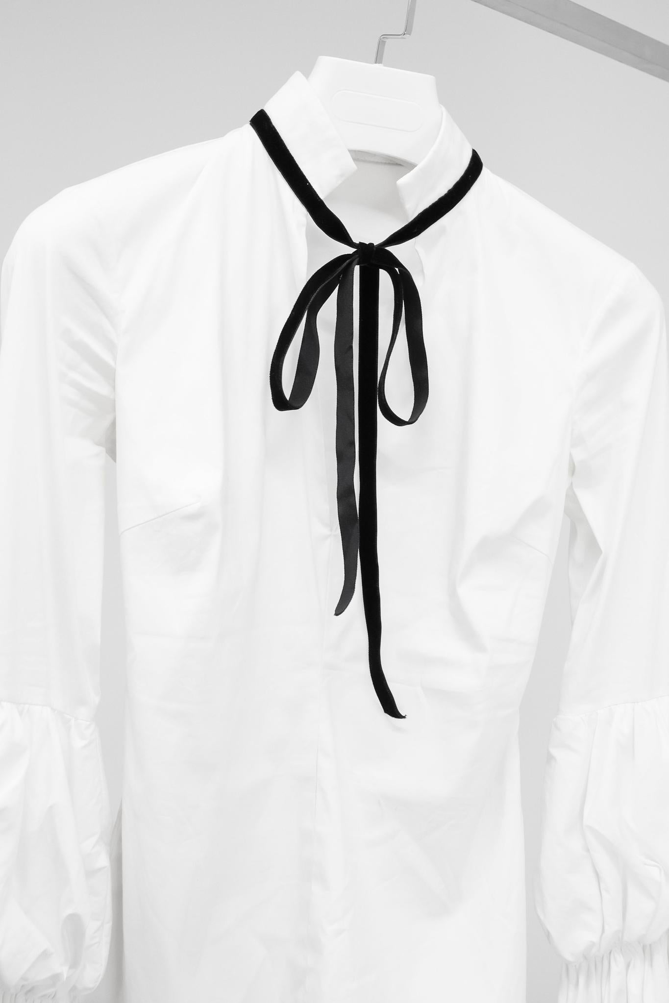 Caroline Constas White Puff Sleeve Blouse