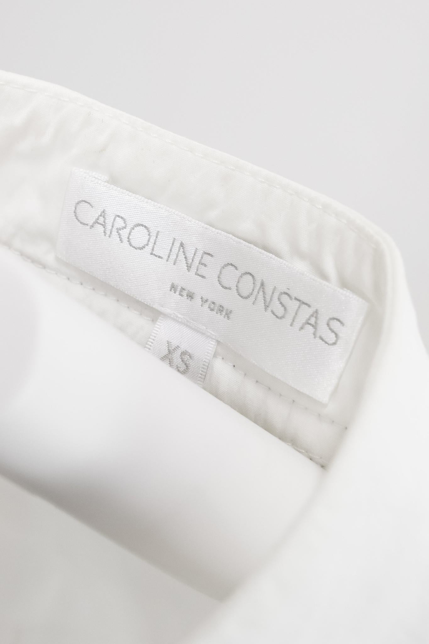 Caroline Constas White Puff Sleeve Blouse