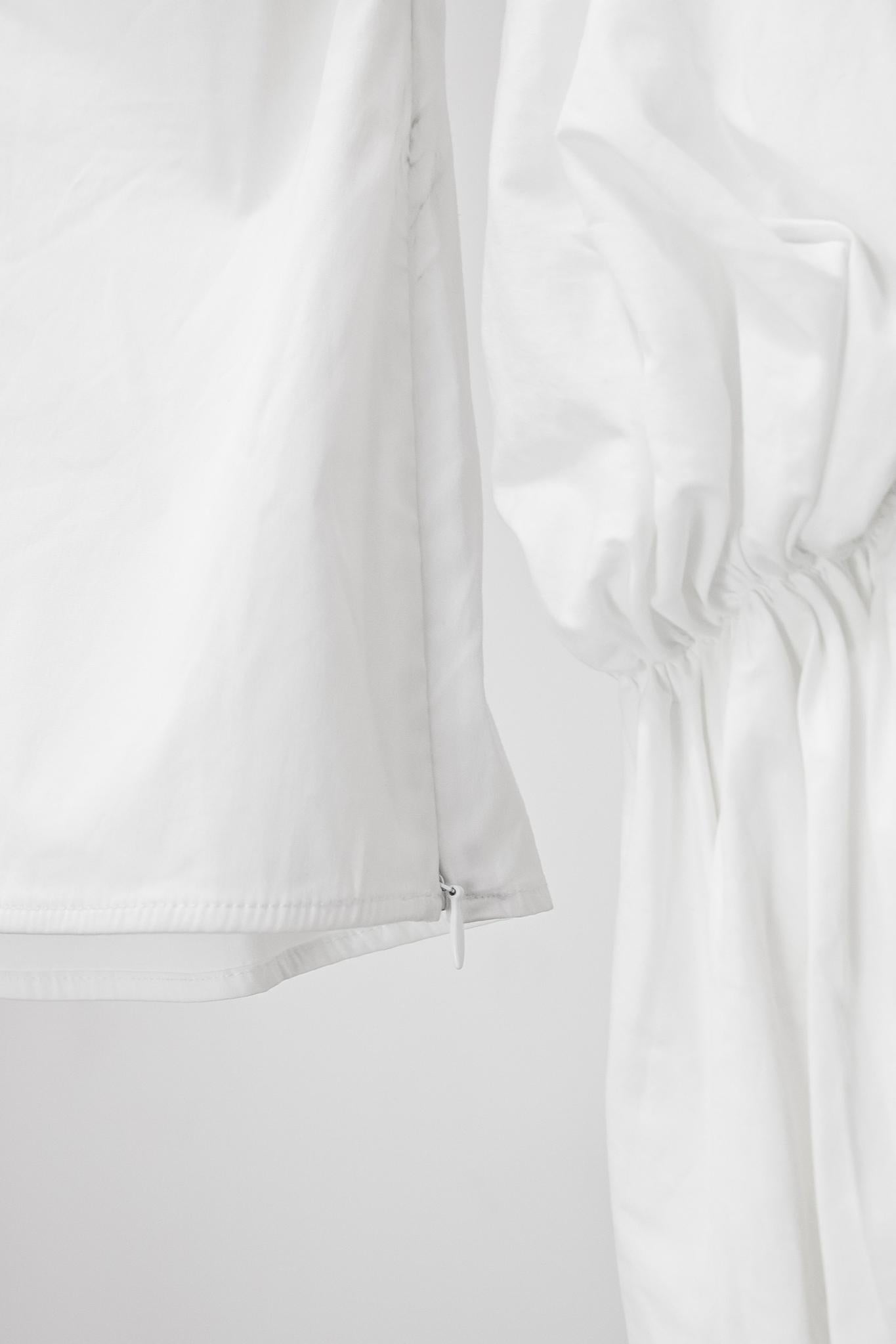 Caroline Constas White Puff Sleeve Blouse