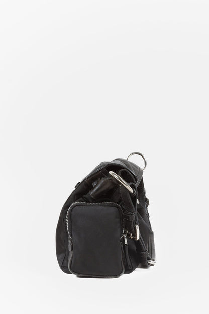 Prada Black Vitello Easy Pushlock Bag