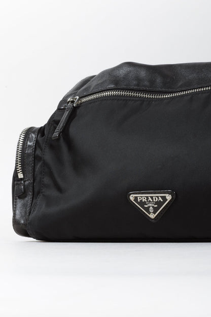 Prada Black Vitello Easy Pushlock Bag