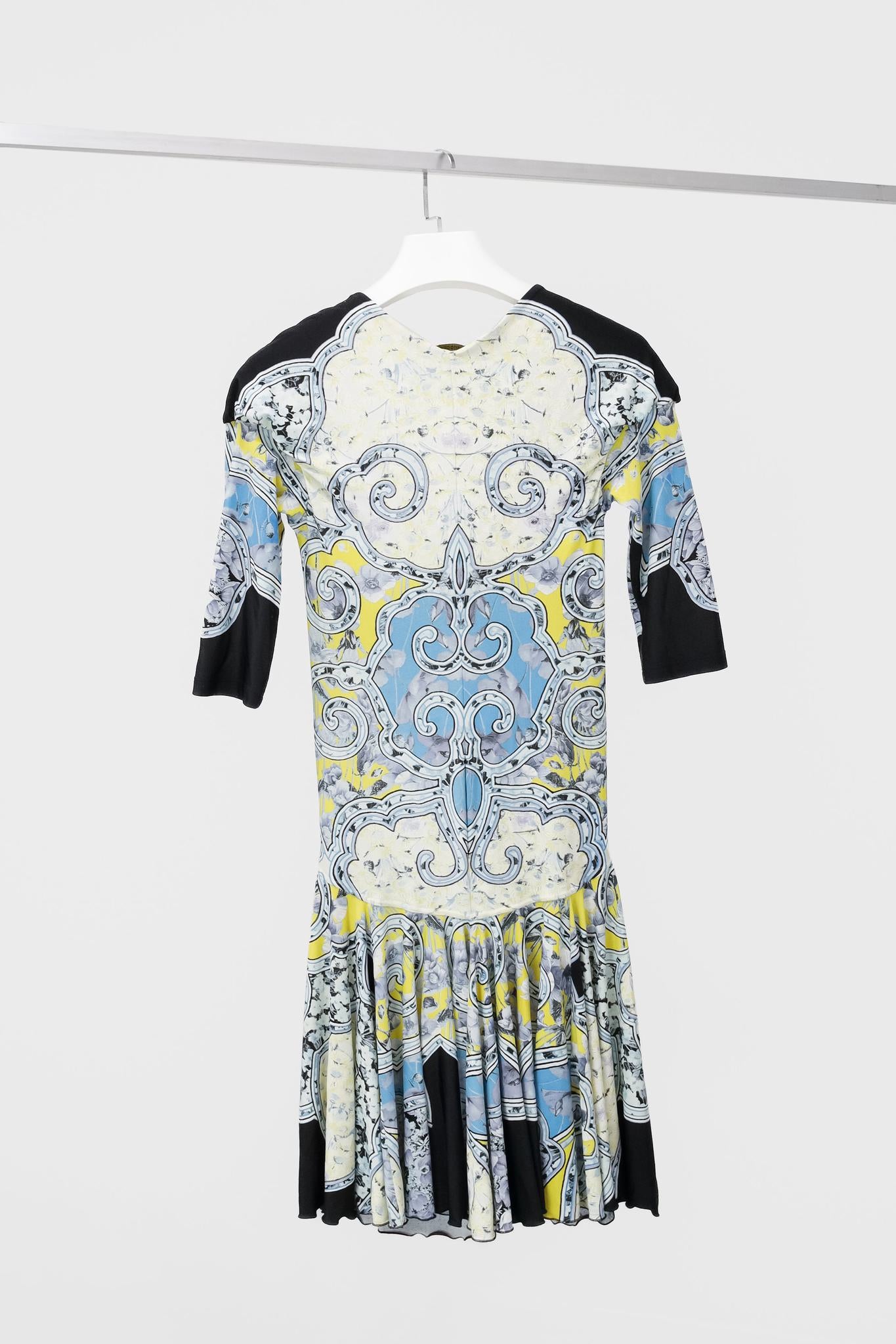 Roberto Cavalli Floral Rococo Print Dress