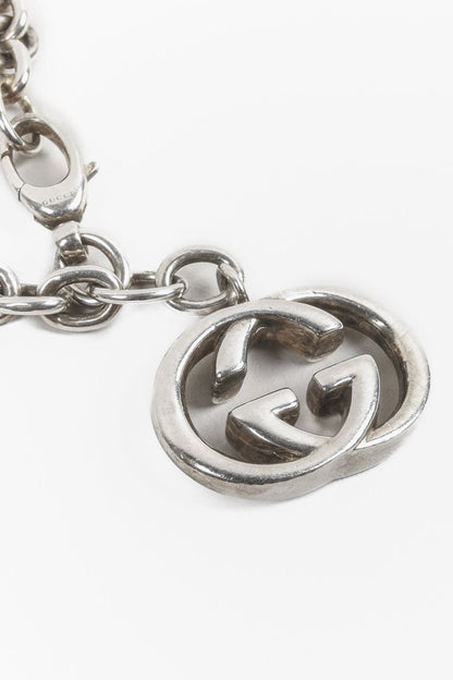 Gucci Interlocking GG Charm Sterling Silver Bracelet