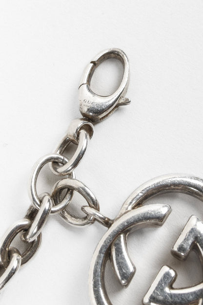 Gucci Interlocking GG Charm Sterling Silver Bracelet